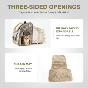 Sac à dos de transport pour animaux de compagnie, approuvé par les compagnies aériennes, luxueux, respirant, écologique, extensible, camouflage, pour chiens et chats, utilisation en extérieur - Product Image 4