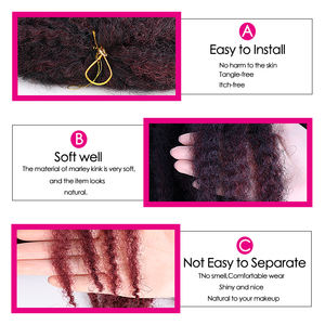 18 Inch Synthetische Haak Extensions Zachte <span class=keywords><strong>Afro</strong></span> <span class=keywords><strong>Kinky</strong></span> Cubaanse Twist Vlechten Marley Haar - Product Image 3