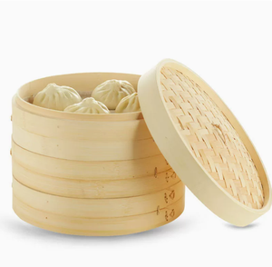 Cesta de <span class=keywords><strong>vapor</strong></span> de bambú chino para cocinar <span class=keywords><strong>al</strong></span> <span class=keywords><strong>vapor</strong></span> <span class=keywords><strong>verduras</strong></span>, mariscos, dim sum, dumplings, pan y huevos, 12 pulgadas, 2 niveles, 1 tapa - Product Image 1