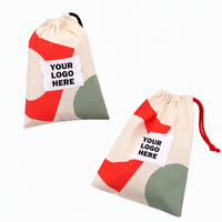 Sacs à poussière textiles géométriques sur mesure avec logo personnalisé, pochettes en tissu artisanal, sacs d'organisation en calicot, pochettes à cordon pour cadeaux