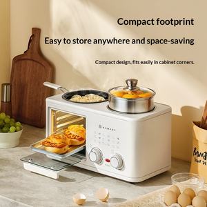 Machine à petit-déjeuner Xabazy, <span class=keywords><strong>four</strong></span> domestique multifonction 4-en-1, pot intégré entièrement automatique en acier inoxydable 1200W, <span class=keywords><strong>mini</strong></span> - Product Image 2