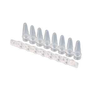 0.2ml PCR Tube Strips With Flat Caps | 8-Tube White Strips For QPCR Machines (120 Strips/Box)