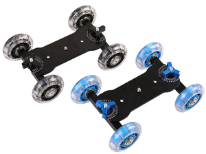 تصميم جديد صغير 4 عجلات سطح المكتب كاميرا Dslr فيديو تصوير السكك الحديدية المسار المنزلق الجدول دوللي سيارة - Product Image 2