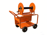 Carretilla Móvil de Cuatro Ruedas con Carrete de Acero, Recubrimiento en Polvo OEM, para Tuberías de Agua, Mangueras, Cables, Tubos de Aire - Construcción, Granjas, Jardines