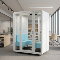 Cabine de bureau acoustique insonorisée, cabine téléphonique modulaire et mobile pour réunions, entretiens et diffusion