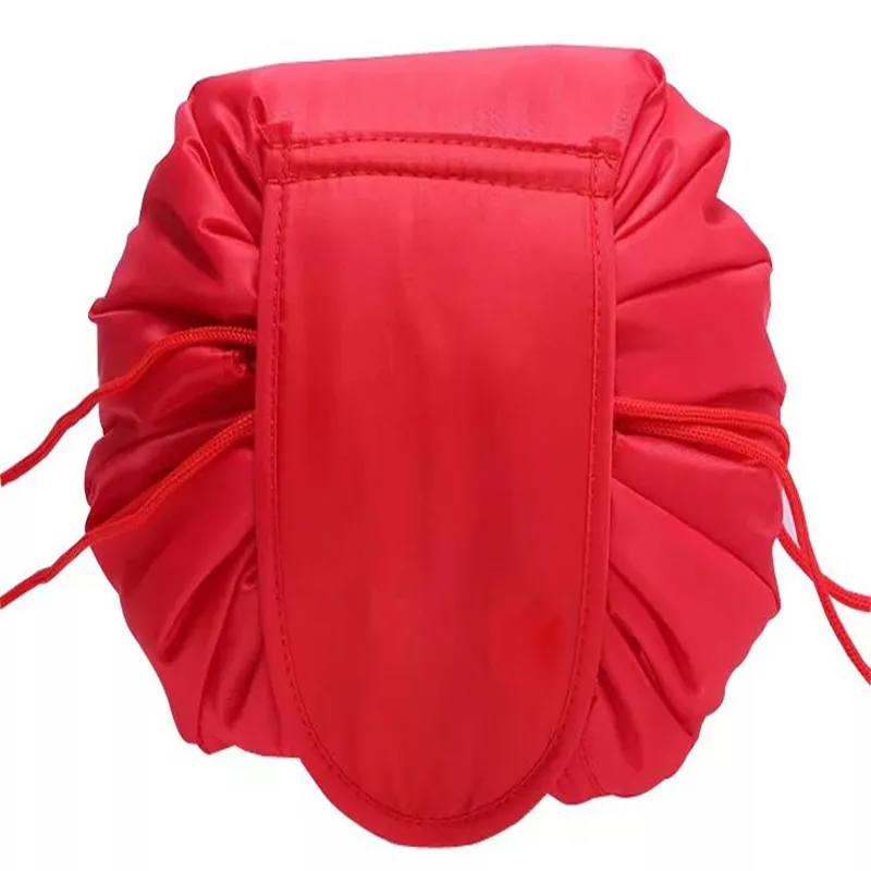 महिलाओं पॉलिएस्टर क्षमता आलसी उपयुक्त कॉस्मेटिक बैग यात्रा भंडारण थैली मेकअप बैग