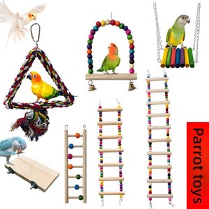Accessoires <span class=keywords><strong>de</strong></span> jouets <span class=keywords><strong>pour</strong></span> oiseaux : Balançoire, anneau suspendu, échelle nuage, échelle <span class=keywords><strong>de</strong></span> cage à oiseaux en fil <span class=keywords><strong>de</strong></span> fer et bois, sûre <span class=keywords><strong>pour</strong></span> les calopsites, <span class=keywords><strong>pour</strong></span> la grimpette et la mastication - Product Image 1