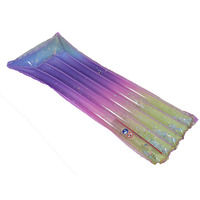 Matériel de loisirs aquatiques, lit flottant gonflable pour piscine, oreiller transparent à paillettes, 178 cm/70 pouces, PVC écologique