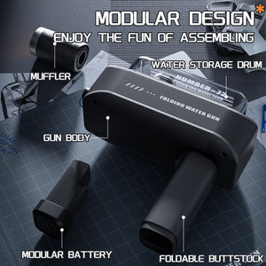 Electric Burst Folding Kleine Wasser pistole mit Flammen licht Leistungs starkes Langstrecken-Wassers prüh spielzeug Outdoor-Partys piel für Kinder - Product Image 5