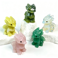 Dragon en cristal sculpté de 5 cm en gros, pierre de guérison en jade, dragon volant pour la décoration intérieure Feng Shui et les cadeaux