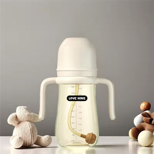 Biberon d'alimentation <span class=keywords><strong>pour</strong></span> <span class=keywords><strong>bébé</strong></span> 300 ml avec logo personnalisé OEM ODM, paille en silicone de qualité alimentaire, biberon anti-colique en PP - Product Image 2