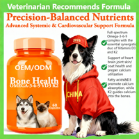 AINA Capsules d'huile de poisson OMEGA-3 6 9 VD3 K2 les plus vendues pour chiens et chats, santé des os/cerveau/immunité/peau/poils/articulations, absorption rapide