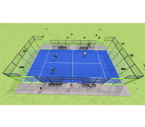 Venta al por mayor: Cancha de pádel con pilares de vidrio Spot Glass Phuoc Thinh Seamless View para torneos de élite de pádel, Oferta Global - Product Image 1