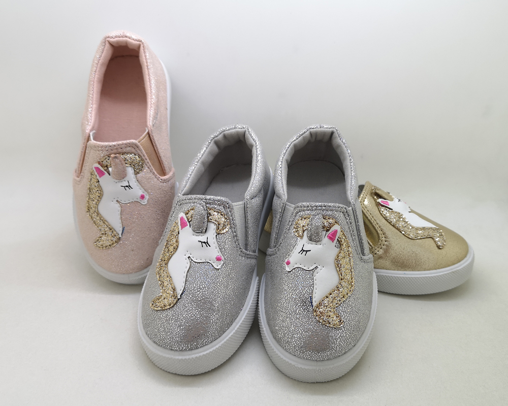 Новый дизайн, высококачественные модные Симпатичные кроссовки без шнуровки, милая детская повседневная обувь с единорогом