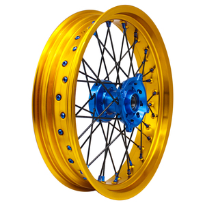 Precio de fábrica 17 pulgadas Glod Rim Blue Hub RMZ <span class=keywords><strong>DRZ</strong></span> 250 350 450 ruedas de aleación de aluminio Supermoto para motocicleta Suzuki - Product Image 6