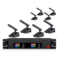 Système de microphone de conférence sans fil avec transmission numérique DQPSK, sélection de fréquence 520-930 MHz et portée de 100 m