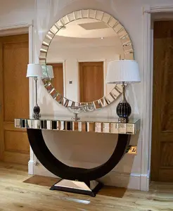 Factory Direct Project Order Mirrored Console Table with Wall Mirror