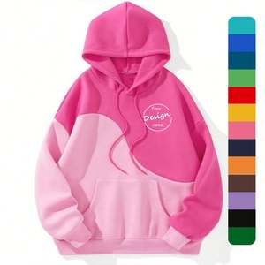 Offre Spéciale personnalisé automne polaire coton bloc de couleur sérigraphie pull Sport coupe ample femmes en gros deux couleurs à capuche - Product Image 1