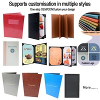 Carpeta de Menú de Cuero de Alta Calidad, Tamaño de Menú, Menús de Restaurante, A4, Tríptico, 6 Vistas, Carpeta de Cuero para Menús de Restaurantes, Carpeta de Menú Personalizada