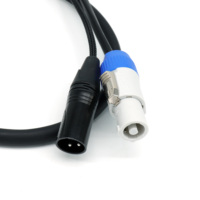 Câble d'alimentation combiné Powercon et câble de signal DMX XLR à 3 broches pour la connexion du signal d'alimentation lumineuse