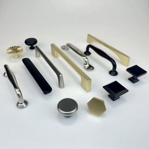 Kosin Zinc Alloy Modern Brushed <strong>Gold</strong> Black <strong>Knobs</strong> Kitchen Cabinet <strong>Door</strong> Pulls Handles for Furniture - Product Image 1
