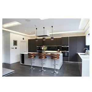 CBMMART factory customized modern melamine designs solid wood kitchen cabinets