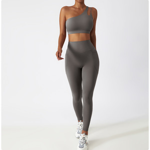 Leggings de Yoga taille haute pour femmes doux extensible séchage rapide sans couture respirant Spandex Leggings de sport avec poches pour femmes - Product Image 2