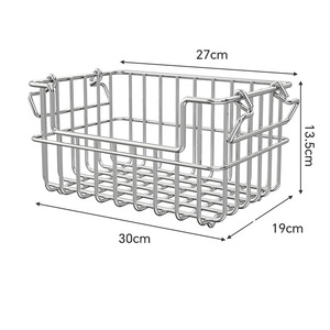 304 Stainless Steel Storage Basket Metal Bathroom <b>Wardrobe</b> Desktop Organizer Kitchen Storage Rack Modern Multifunctional Snacks - Product Image 3
