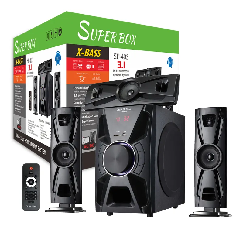 SUPER BOX SP-403 meilleurs haut-parleurs de home cinéma 3.1 créatifs haut-parleur 3.1