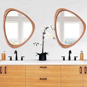 Espejo de Madera para Decoración Moderna de Mediados de Siglo, <span class=keywords><strong>Espejos</strong></span> <span class=keywords><strong>Decorativos</strong></span> para Dormitorio, Sala de Estar, Entrada y Pasillo - Product Image 1