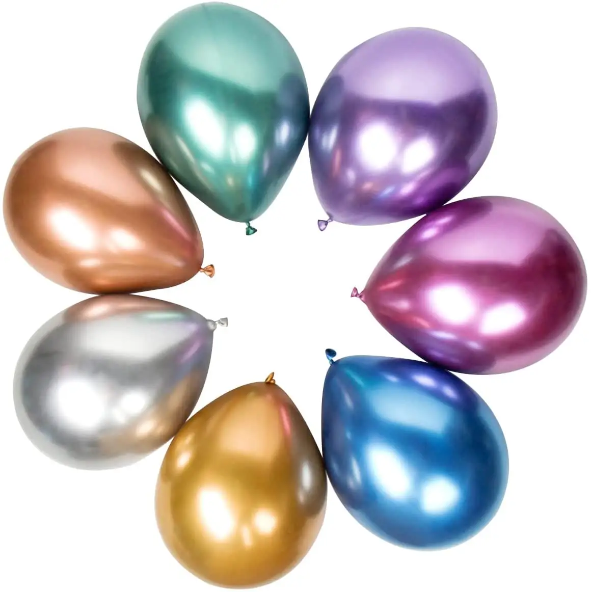 Balon Pesta Warna-warni 12 Inci Balon Helium Metalik Krom Dekorasi Pesta Ulang Tahun Pesta Pernikahan Pesta Baby Shower Pesta Natal