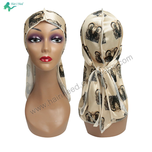Ensemble de bonnets unisexe en satin <span class=keywords><strong>Durag</strong></span> soyeux de créateur à bas prix Usine de haute qualité avec logo personnalisé - Product Image 5
