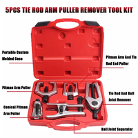 Outils automobile 5PCS Extracteur de rotule Séparateur de bras Pitman Extracteur Kit de démontage Ensemble d'outils d'extrémité de biellette pour Service frontal