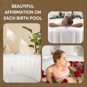 Piscine de naissance gonflable en PVC 65*55*26 pouces avec quatre poignées et siège amovible pour accouchement à domicile, piscine multifonctionnelle pour la relaxation - Product Image 6