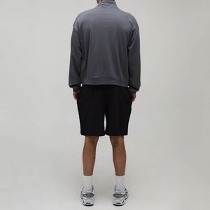 <b>Men</b> Quarter <b>Zip</b> Stand Collar Tracksuit Zipper <b>Pocket</b> Sweatshirt And Contrast Sweat <b>Shorts</b> 2 Piece Streetwear Set - Product Image 2