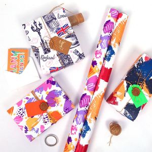 Wholesale 80g Birthday Playful Graffiti Kraft <b>Paper</b> <b>Tissue</b> Gift Luxury Custom Packaging <b>Wrapping</b> <b>Paper</b> Roll - Product Image 2