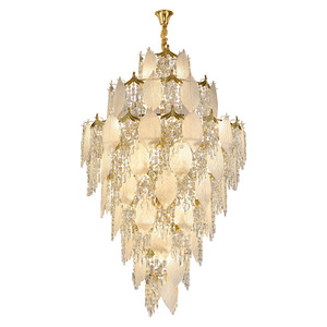 Luxury Duplex Crystal Staircase Chandelier Long Led <b>Light</b> Source For Villa Hotel Lobby Living Room Multi Story Home <b>Lighting</b> - Product Image 3