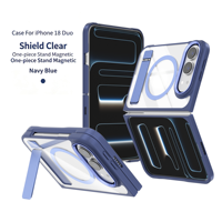 Coque pour iPhone Duo Slim avec support magnétique transparent et anneau de présentation, anti-traces, compatible avec support de véhicule