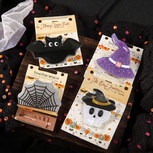 Carino Mini graffio gatto ragno fantasma e zucca forcina per Halloween elegante Cross Border acrilico fermaglio per capelli - Product Image 2