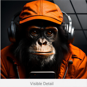 Art mural DJ Monkey : Impression de portrait animal avec casque pour salle de jeux, studio de <span class=keywords><strong>musique</strong></span>, salon, hôtel et intérieurs contemporains - Product Image 3