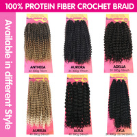 Extensions de cheveux synthétiques bouclés en fibre organique résistante à la chaleur Julianna Premium Protein Bio Fibra pour tresses au crochet