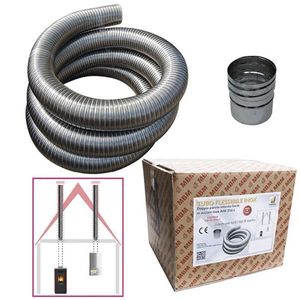 Kit de tuyaux flexibles en acier inoxydable 316 10m de diamètre 60mm à l'intérieur lisse CE EN 1856 conforme à la norme GB 2-Flue - Product Image 1