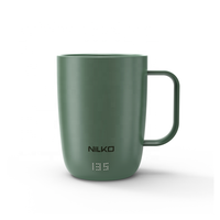 Mug Pintar Pengontrol Suhu 2, Bebas BPA, Dapat Dicuci, Daya Tahan Baterai 80 Menit, 10 Oz, Mug Kopi Panas Kontrol Tombol, Mug Espresso