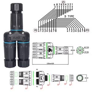Conector de Cable LAN para Exteriores RJ45 Hembra a Hembra, Divisor 1 Entrada 2 Salidas, Impermeable IP68, para Cat5/Cat5e/Cat6 - Product Image 4