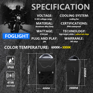 Hot bán tùy chỉnh OEM ODM xe máy hệ thống chiếu sáng chiếu lái xe dẫn Sương Mù Ánh sáng cho xe máy xe - Product Image 2