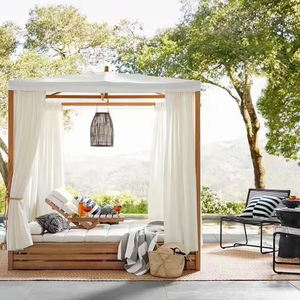 Conjunto de Muebles de Jardín Modernos para Patio - Sillón de Lujo y Cama Doble con Toldo de Teca - Product Image 2