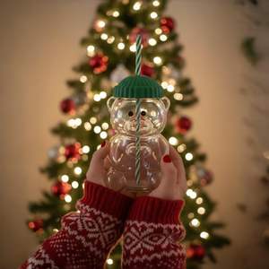 แก้วน้ำลายหมีน้อยน่ารัก 20 ออนซ์ ไม่มีโลโก้ พร้อมหลอดดูด สำหรับกาแฟ นม น้ำผลไม้ ใช้ในบ้าน บาร์ และสำนักงาน - Product Image 6