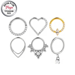 Anillos de nariz para septum, pendientes de cartílago de titanio, pendientes para tragus y hélix, anillos de nariz de vaca de moda para mujer, anillos de segmento articulados tipo <span class=keywords><strong>aro</strong></span> - Product Image 1