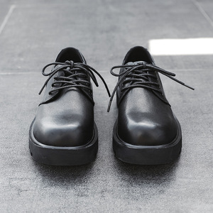 Chaussures Derby en cuir véritable pour hommes, semelle épaisse, bout rond, chaussures en cuir décontractées, talon de 5,5 cm, confortables, durables, élégantes - Product Image 3