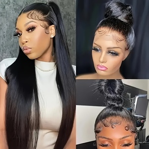 Parrucca in pizzo pieno a 200 densità 180 360 HD capelli umani Pre-strappata di <span class=keywords><strong>colore</strong></span> <span class=keywords><strong>naturale</strong></span> 100% vergine parrucche anteriori in pizzo parrucca capelli umani - Product Image 4